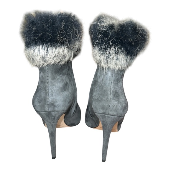 Antonio Melani Kylan Suede Rabbit Fur Trim Stiletto Boots. Size 7.5 - Picture 5 of 12